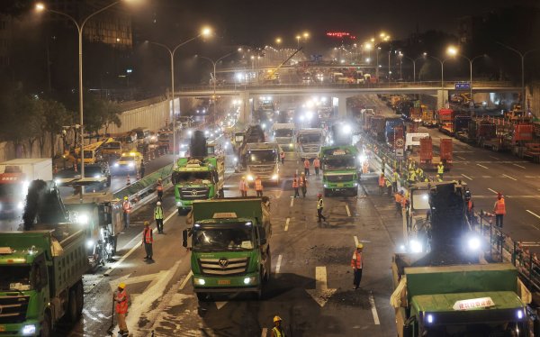 场内股票配资 北京西北四环大修, 重点路段道路桥梁工程完成过半